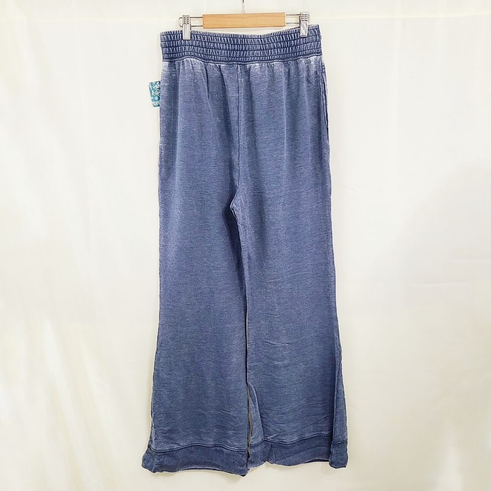 Free People Cozy Cool Girl lounge pants Dark Sapphire Blue NEW - Picture 4 of 7